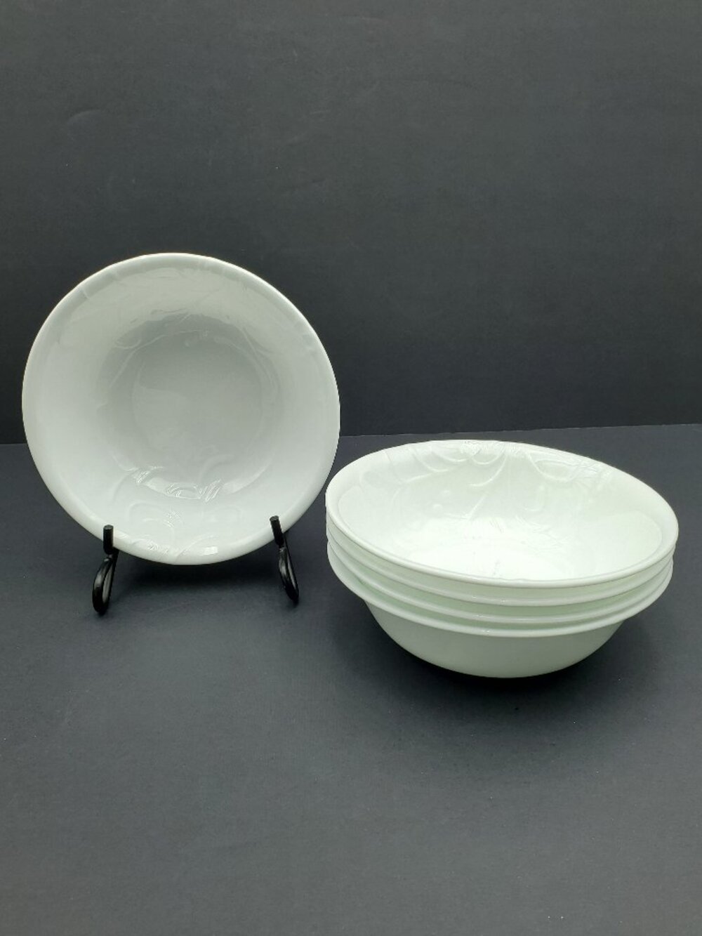 Corelle Cherish Soup Bowls Corning White Embossed Cereal Bowls
